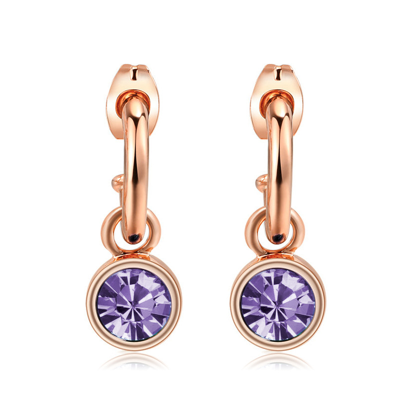 Rose gold lotus root purple stone