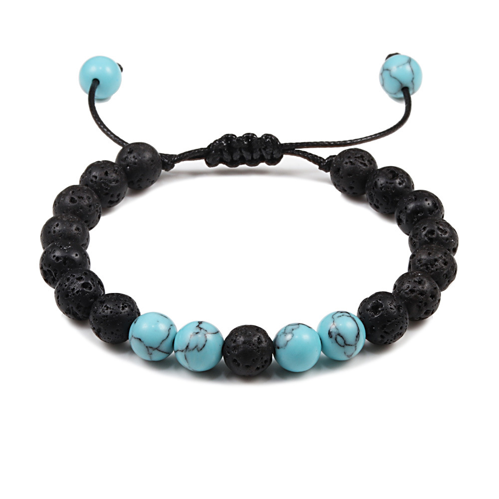 Volcanic stone + light blue turquoise