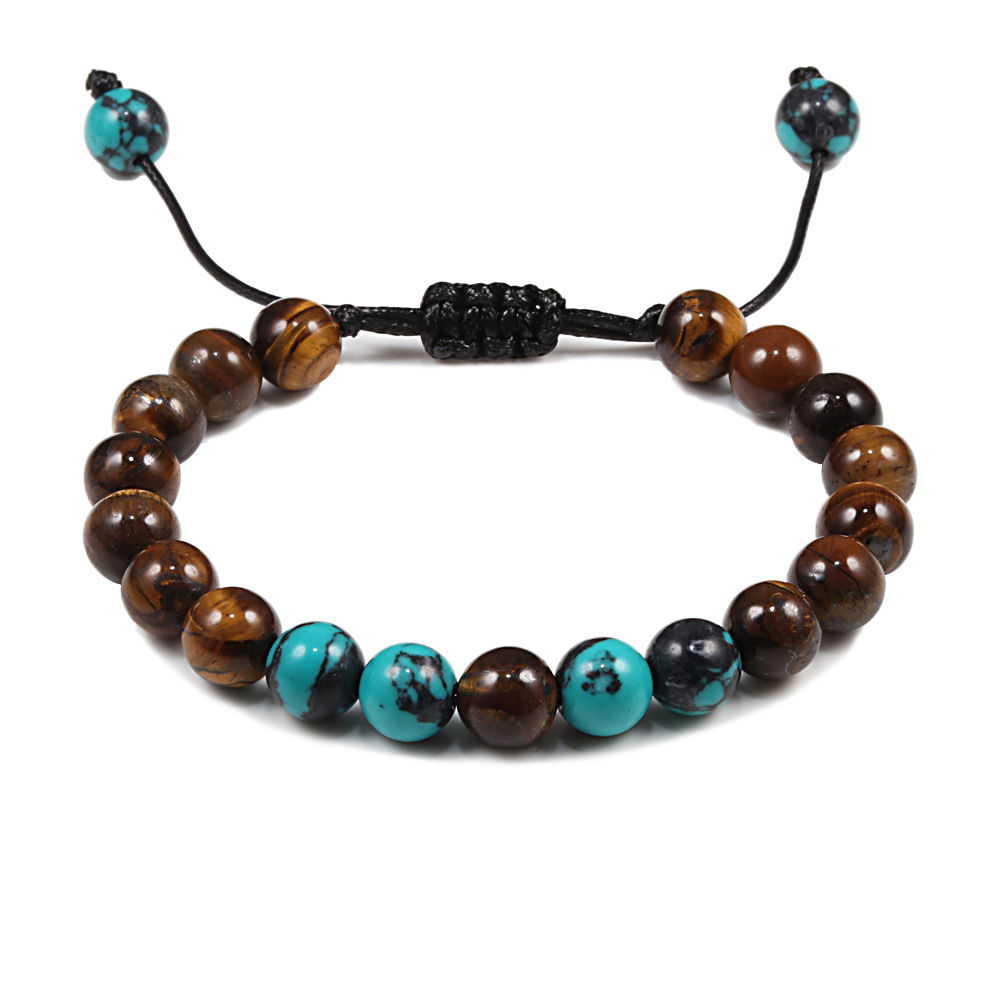 Tiger's eye + blue and black turquoise