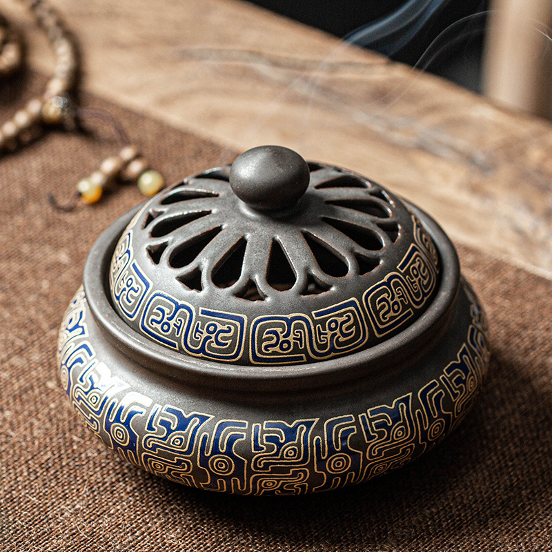 Colorful incense burner - Swastika pattern