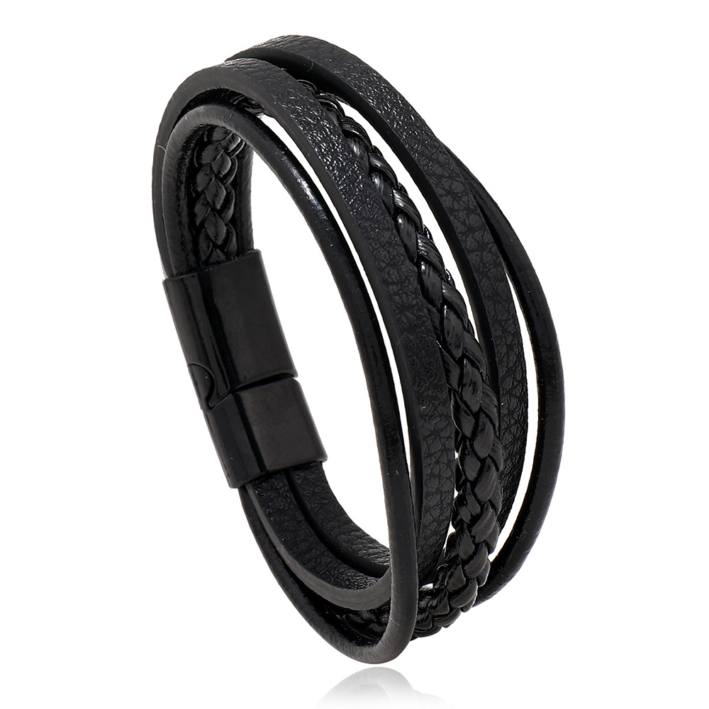 Black leather + Black buckle 21.5cm