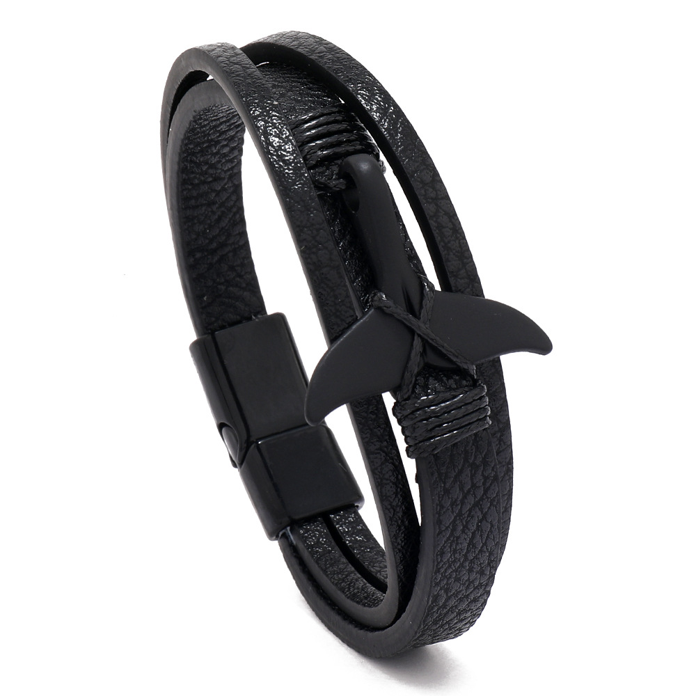 1:Black leather and black buckle