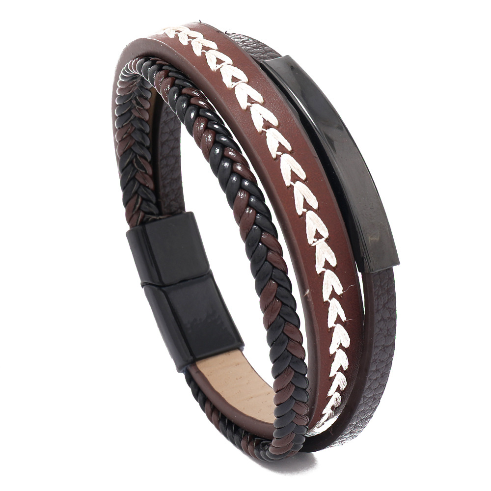 3:Brown leather with black buckle