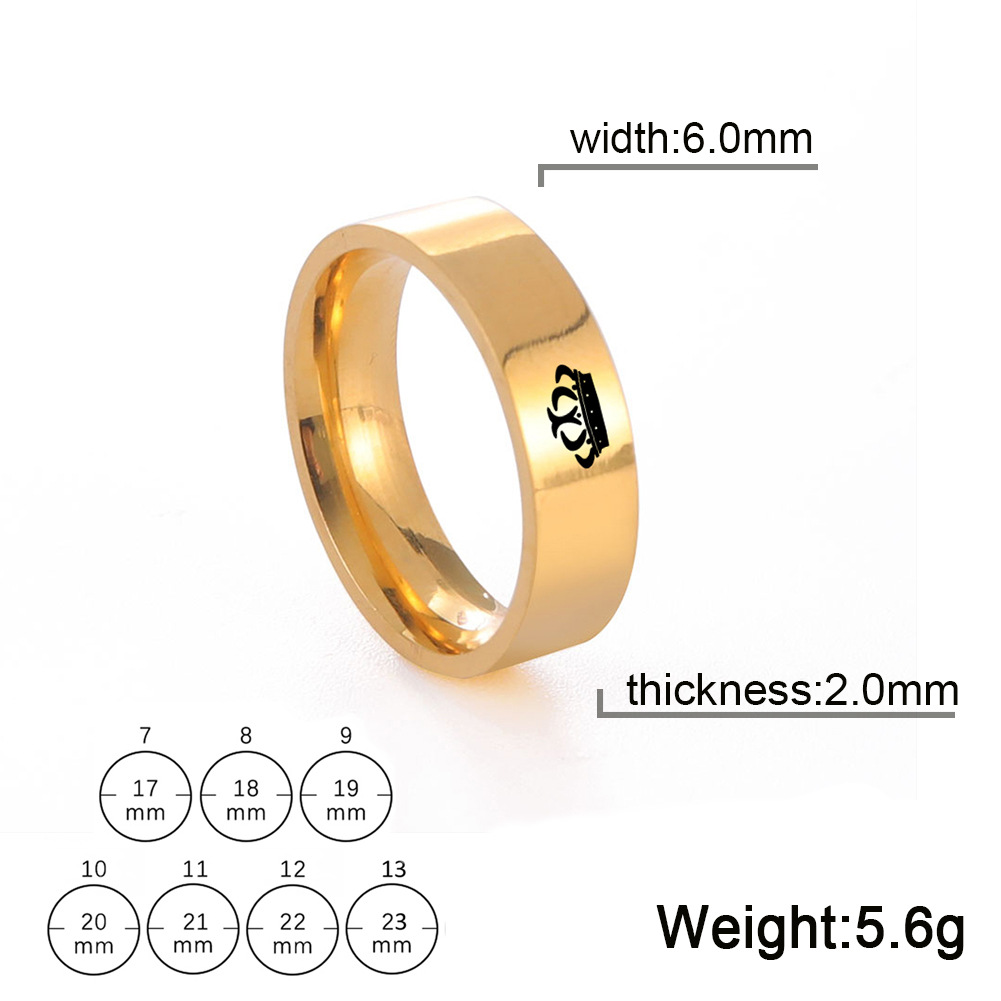 Golden 6mm ring width US Size #7