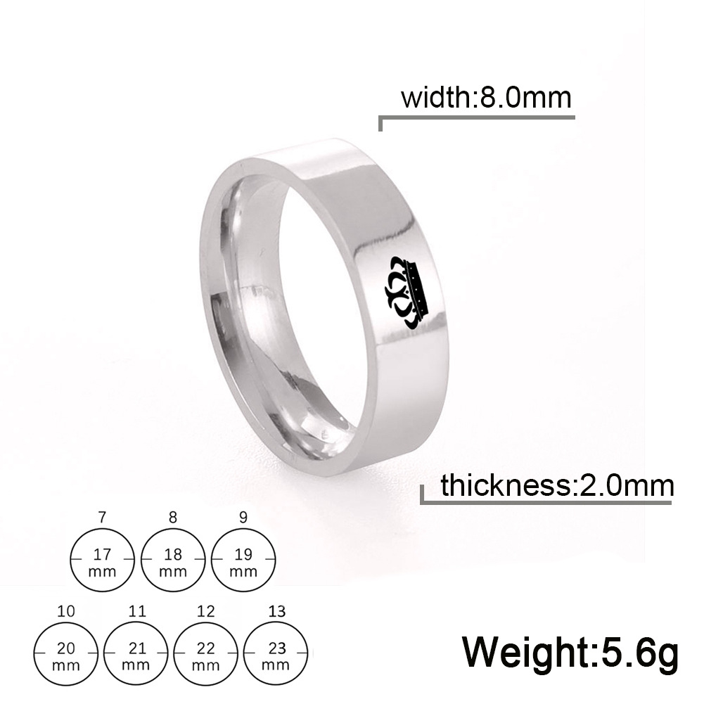 2:Steel color 8mm ring width