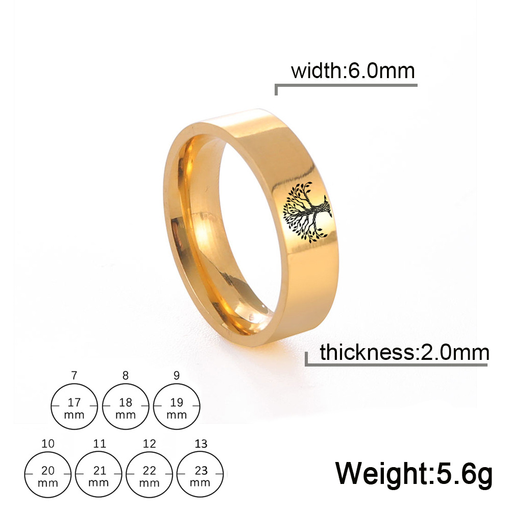 Gold 6mm ring width US Size #7