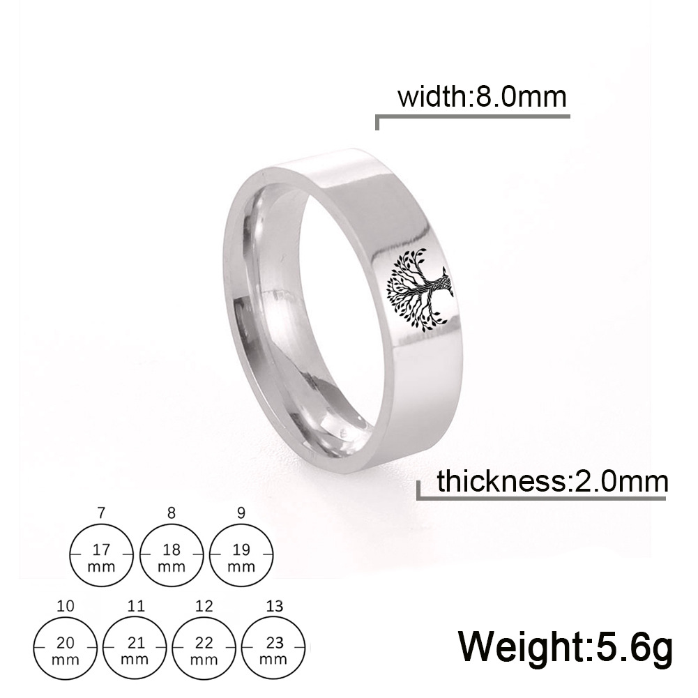 2:Steel color 8mm ring width