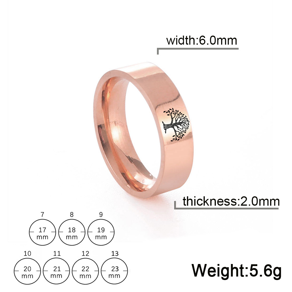 7:Rose Gold 6mm ring width