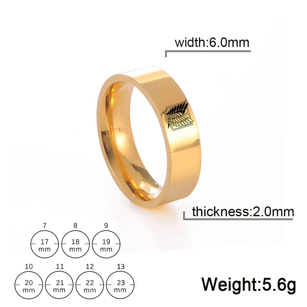 5:Gold 6mm ring width