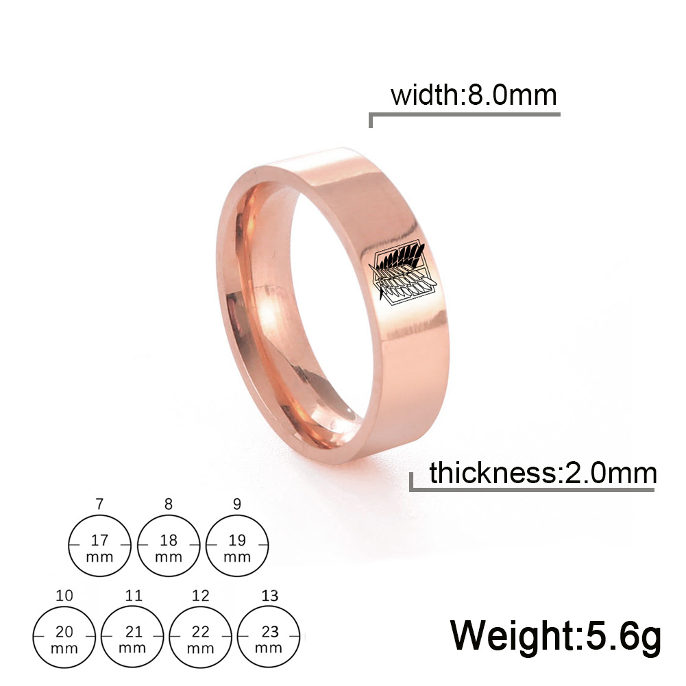 8:Rose Gold 8mm ring width