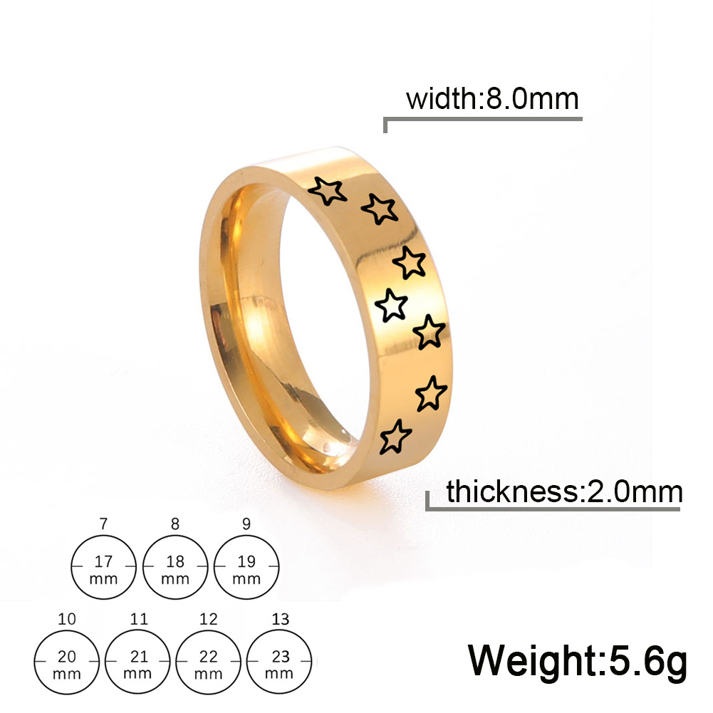 Gold 8mm ring width US Size #7