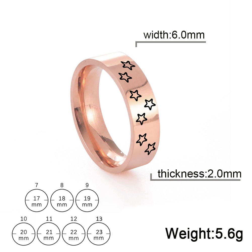 Rose Gold 6mm ring width US Size #7