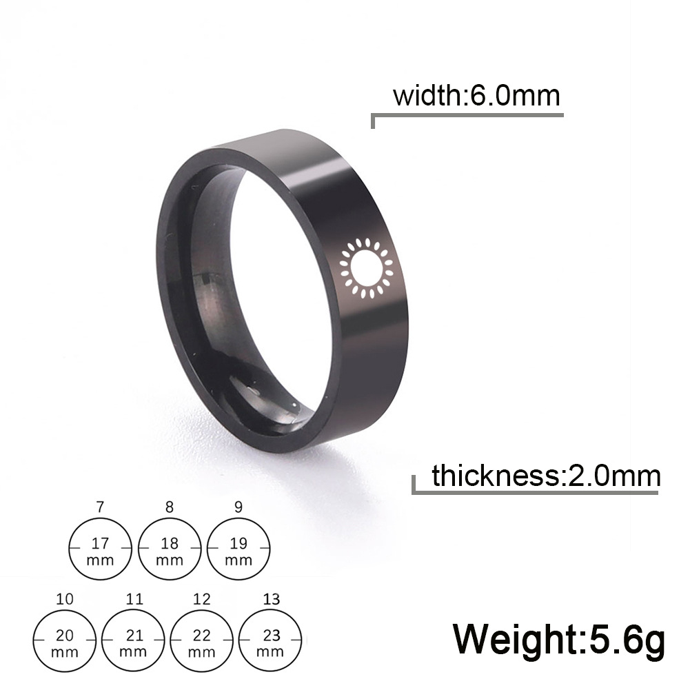 3:Black 6mm ring width