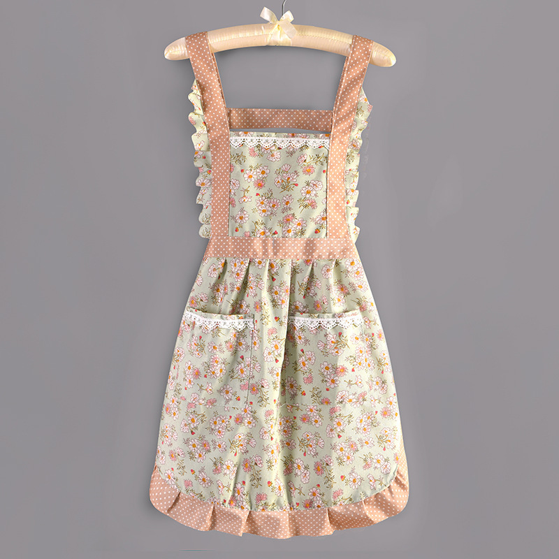 Suspenders Canvas Floral Princess Skirt green