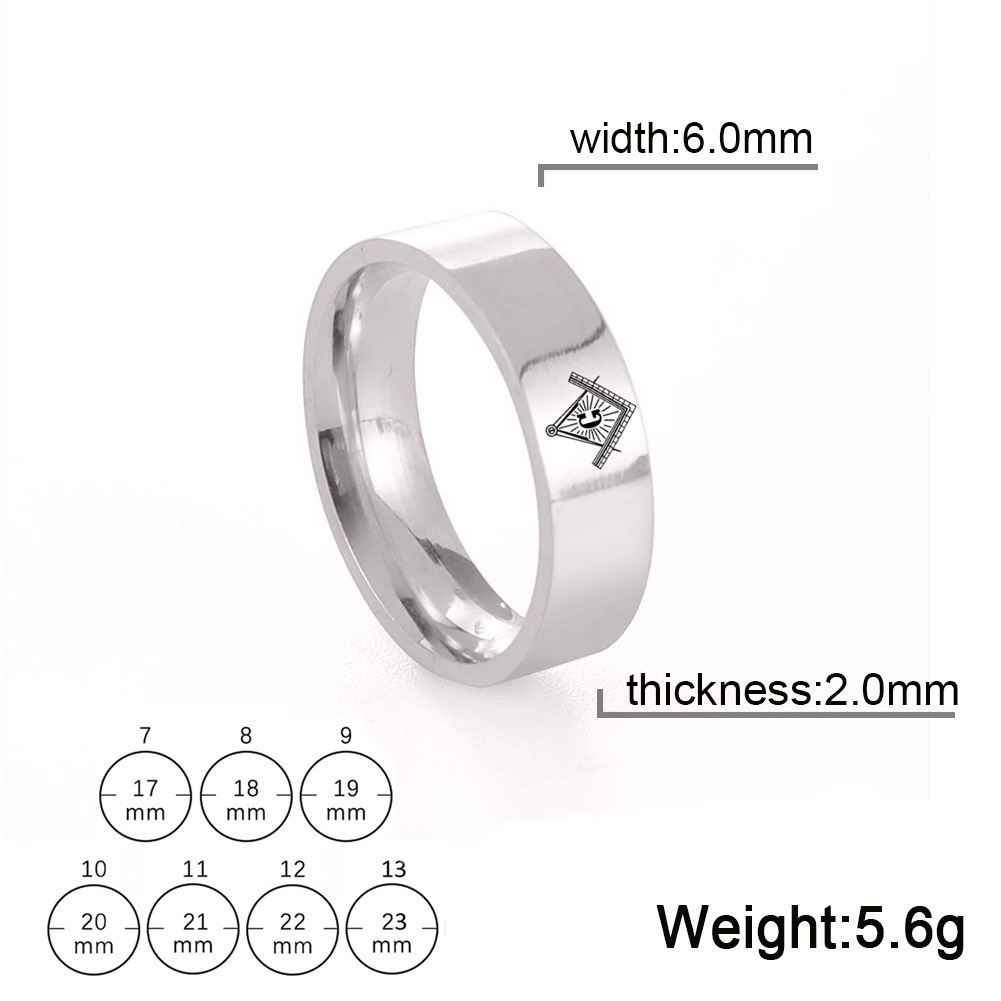 Steel color 6mm ring width US Size #7