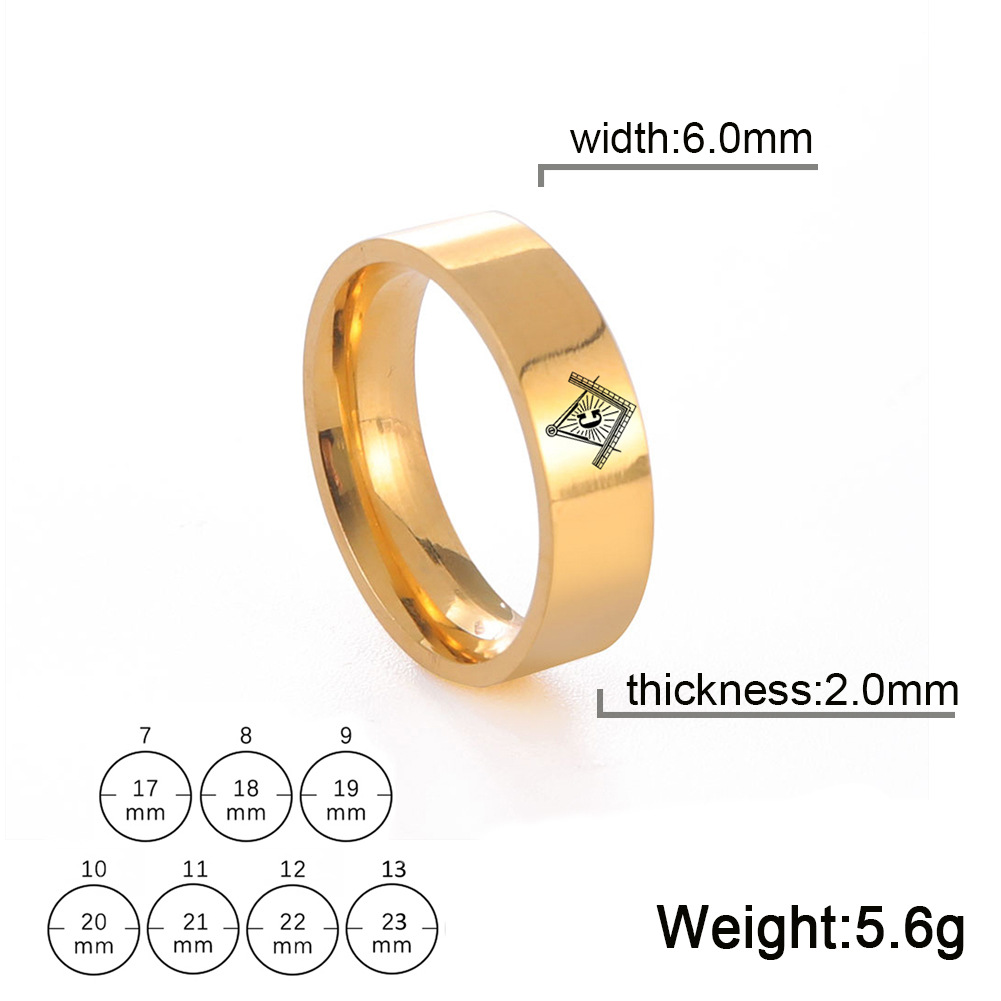 Gold 6mm ring width US Size #7