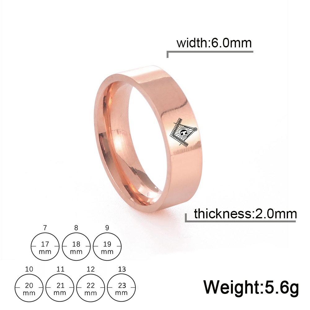 Rose Gold 6mm ring width US Size #7