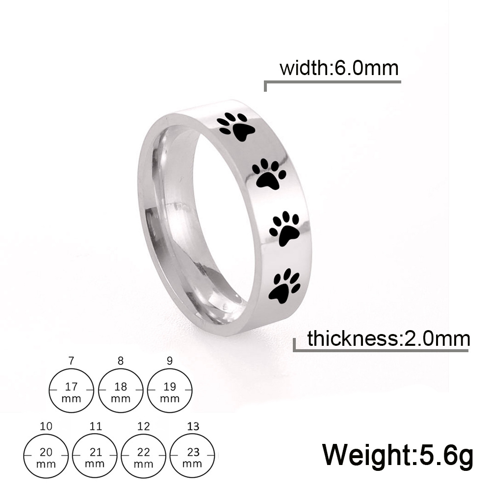 Steel color 6mm ring width US Size #7