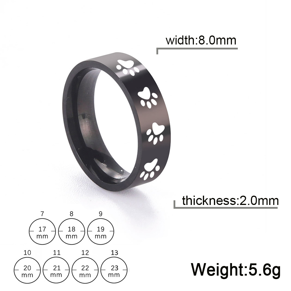 Black 8mm ring width US Size #7