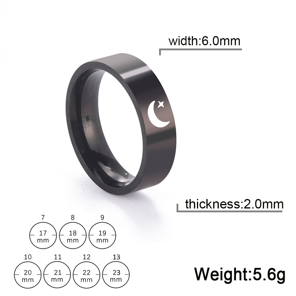 Black 6mm ring width US Size #7