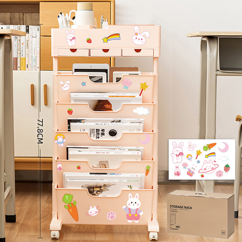 Deluxe Pink-three drawers with rotation/5 free stickers