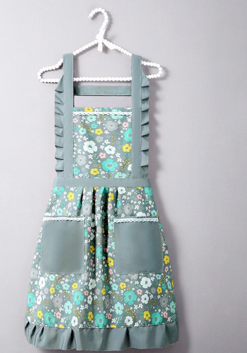 Spring blossom canvas apron - Gray