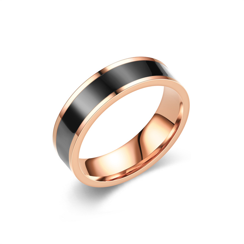 rose gold color-6MM US Size #6