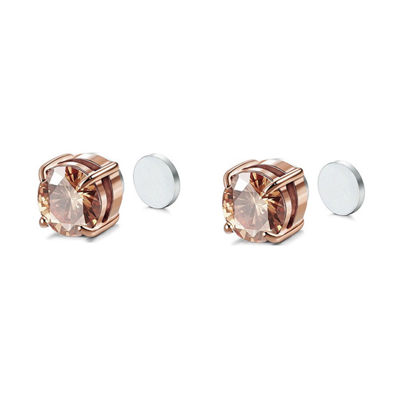 Rose gold round gold zircon 8mm