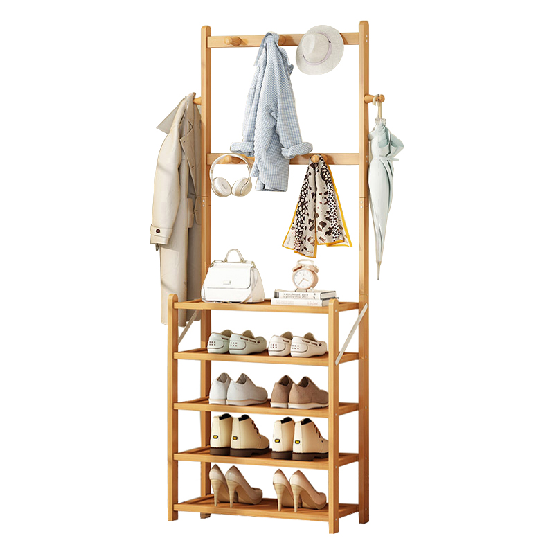 hat rack shoe rack wood color 5 layer 50cm