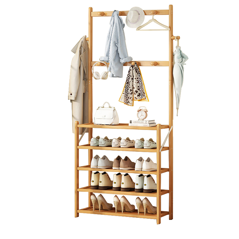 wood color hat rack shoes rack 5 layer 70cm