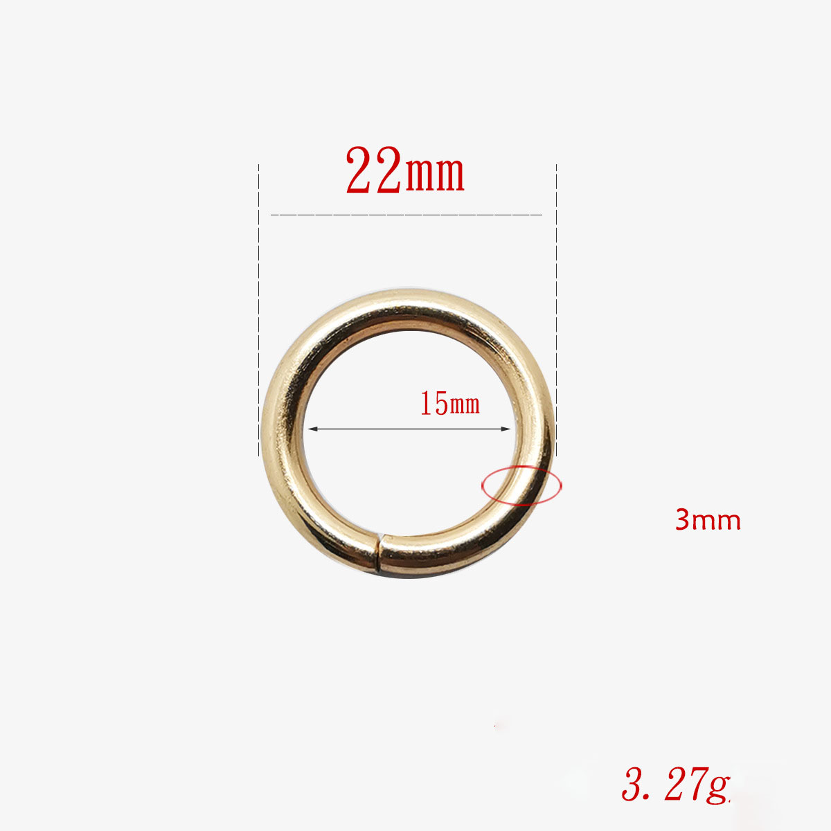 Gold inner 15x3mm