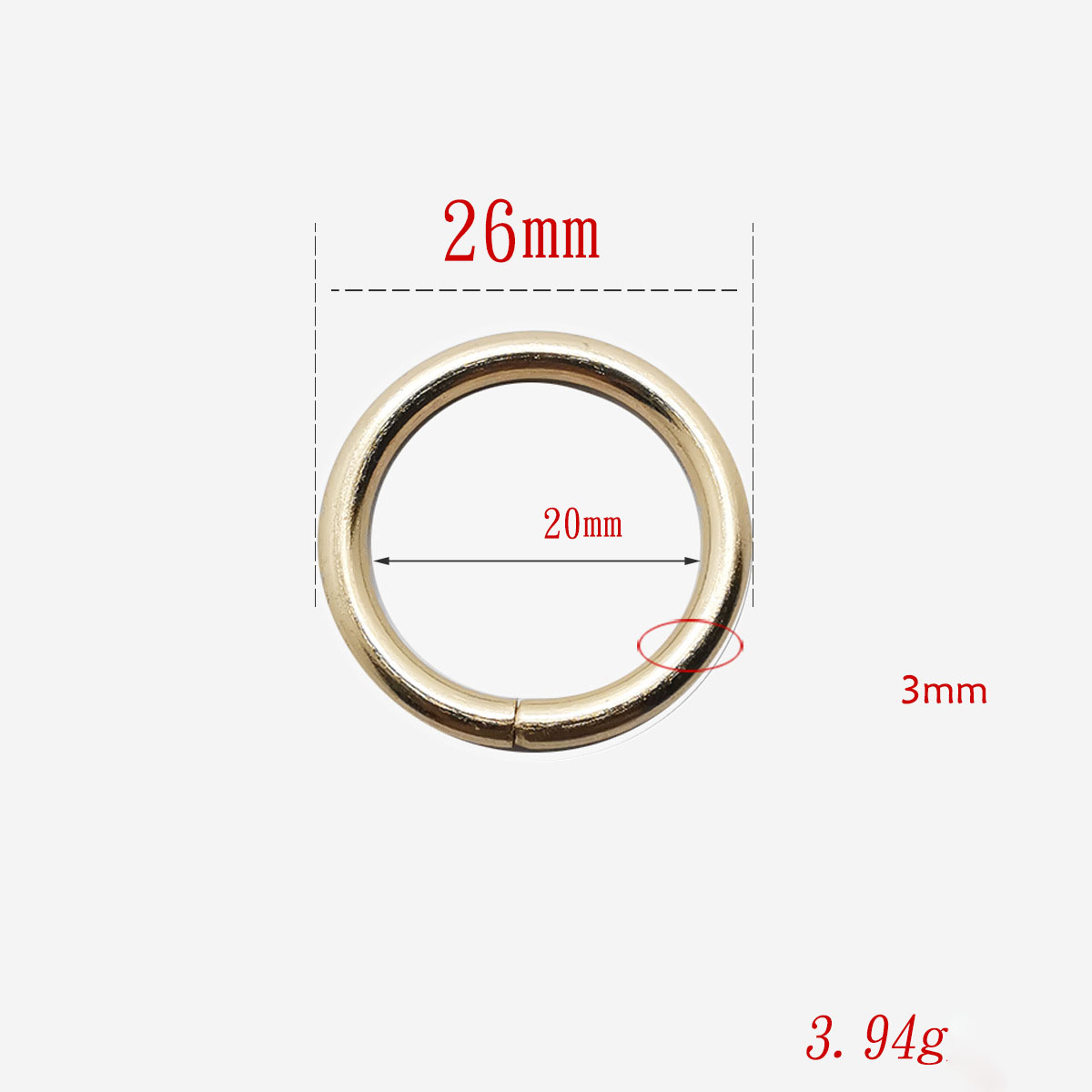 Gold inner 20x3mm