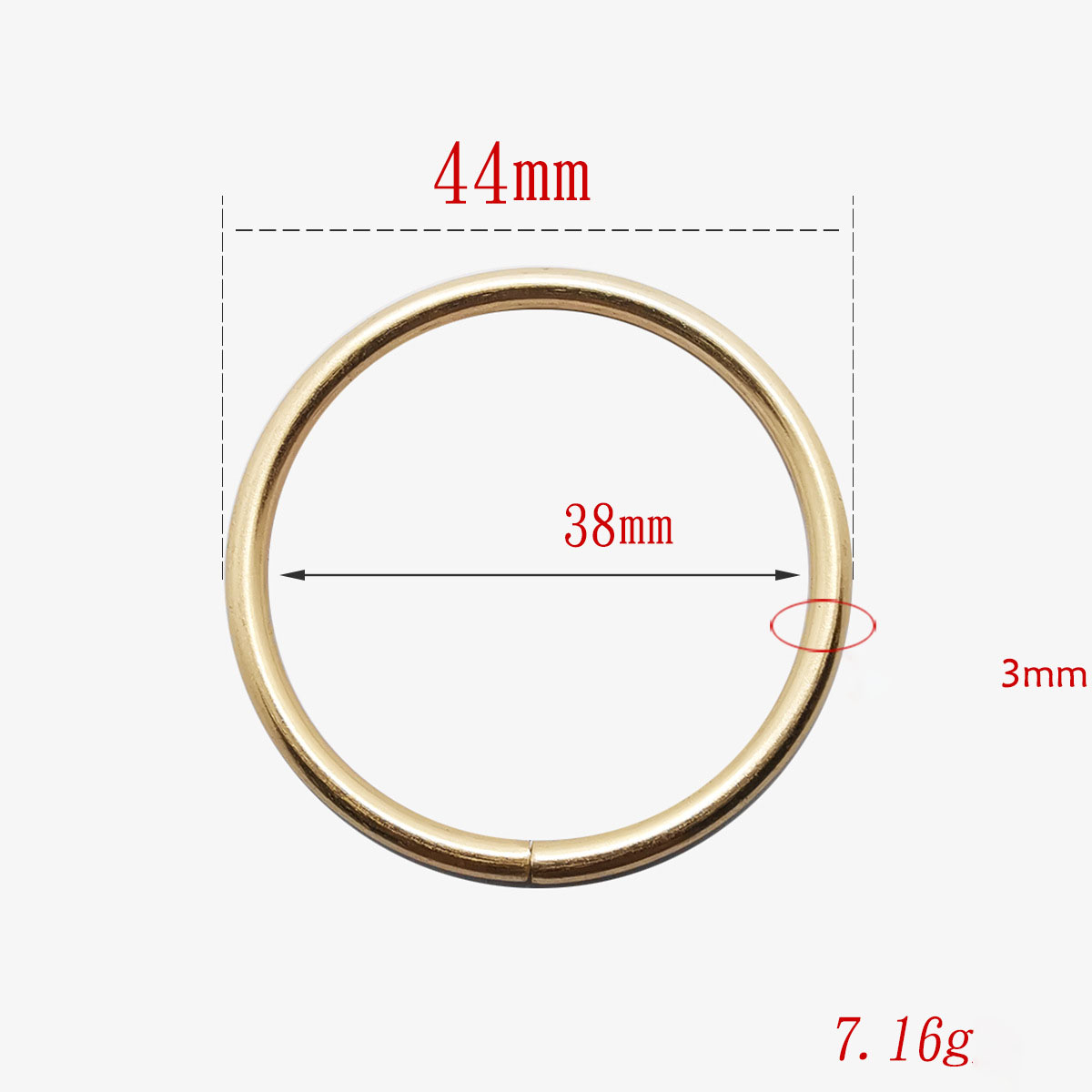 Gold inner 38x3mm