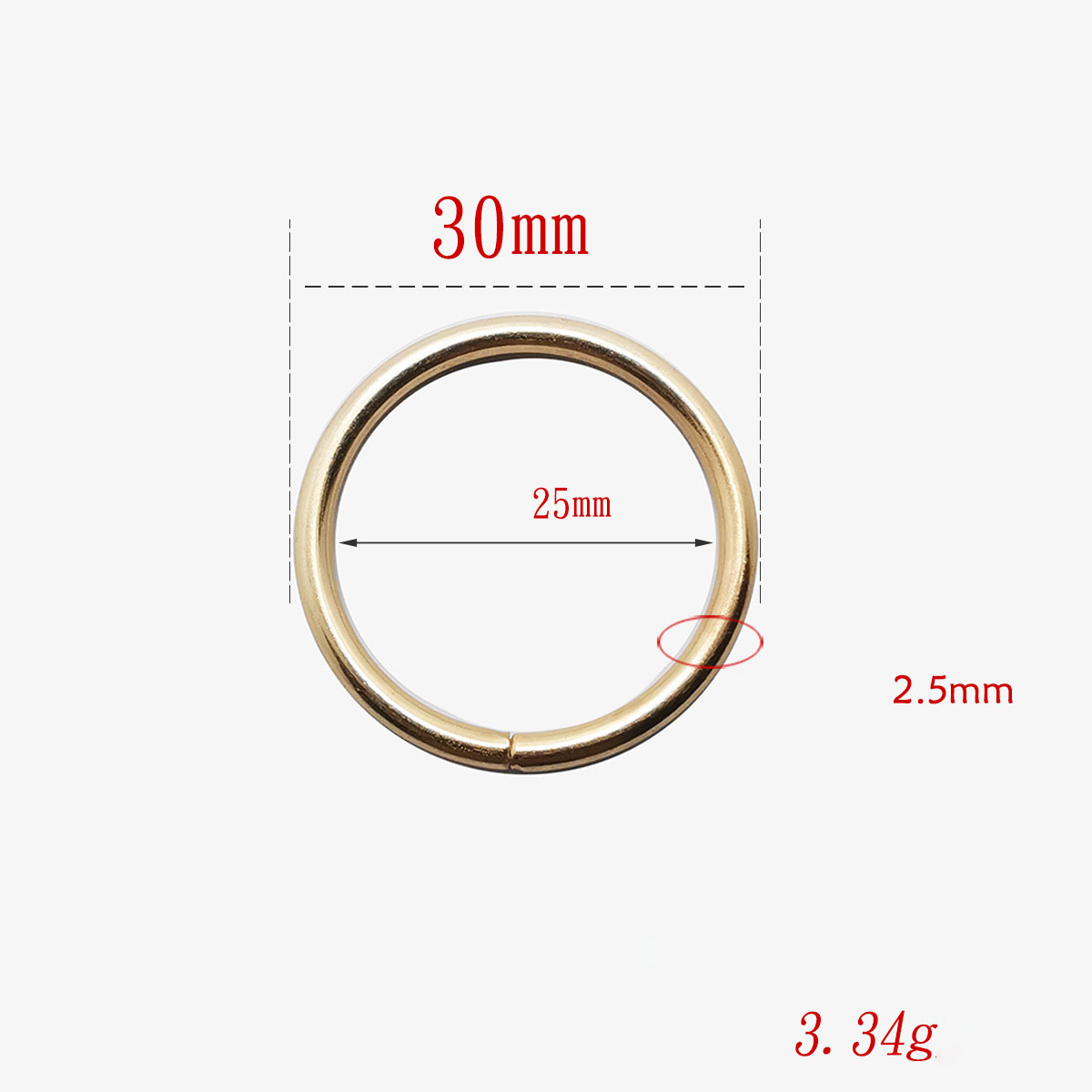 5:Gold inner 25x2/5mm