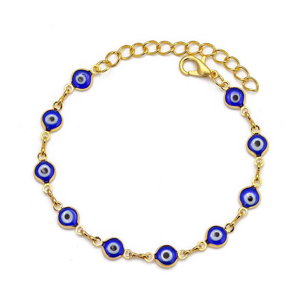 Evil Eye Blue Gold 17.5cm+5cm