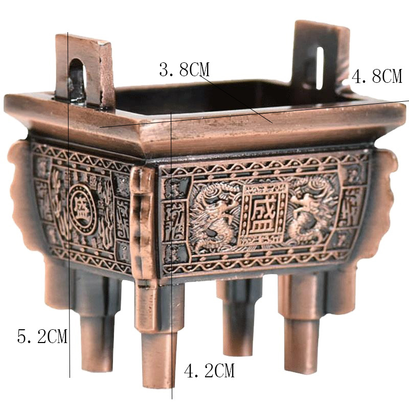 1:Small red ancient bronze tripod