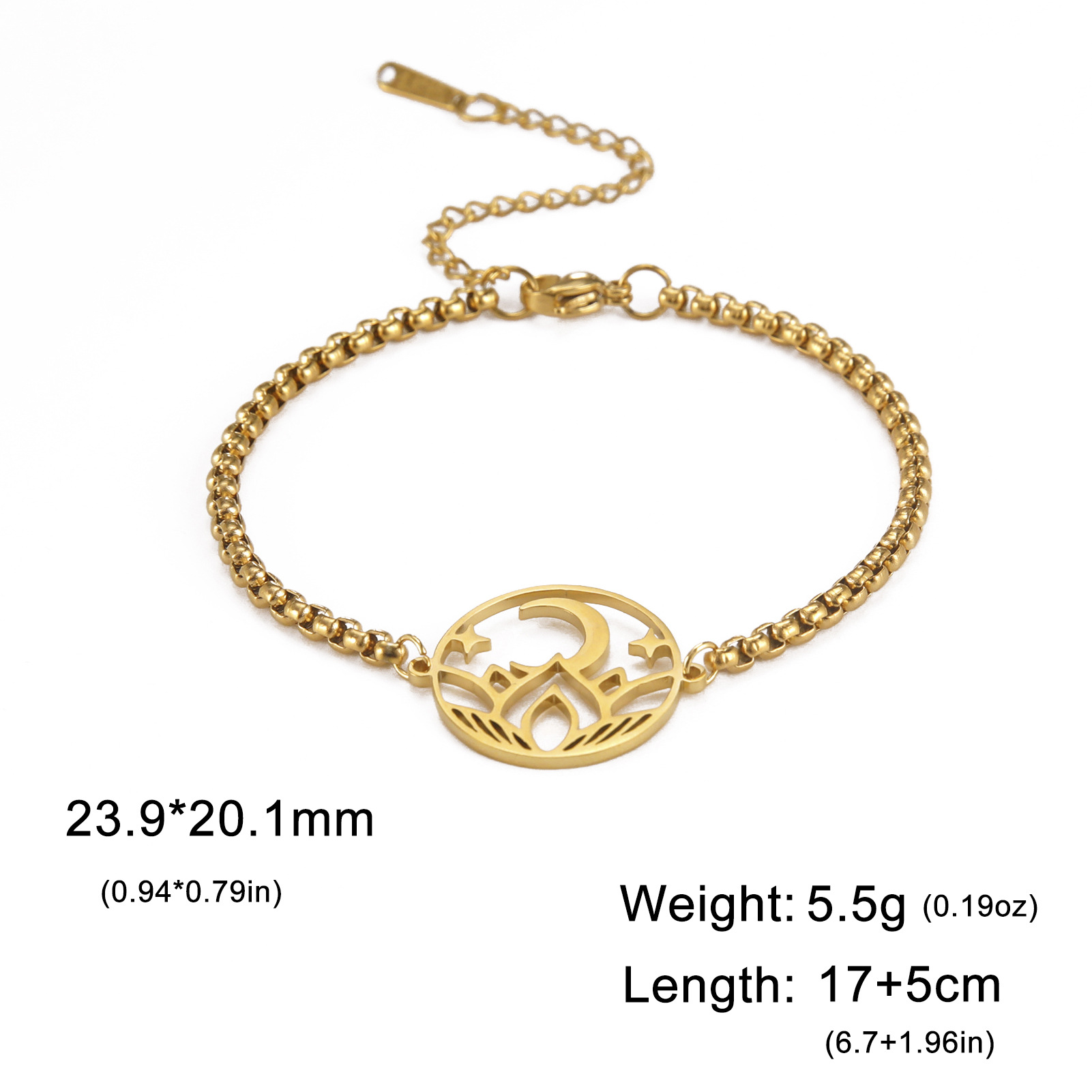 2:Gold Box Chain Bracelet