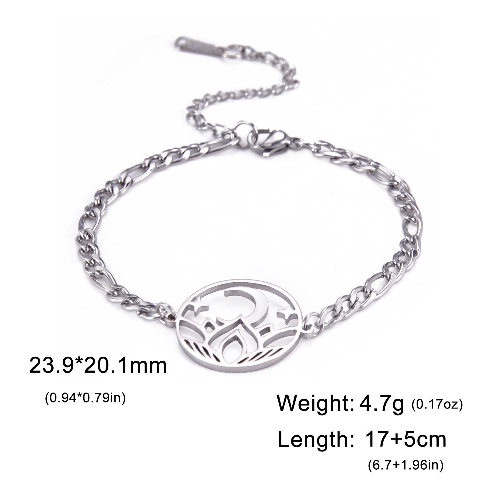 3:Steel Figaro Chain bracelet