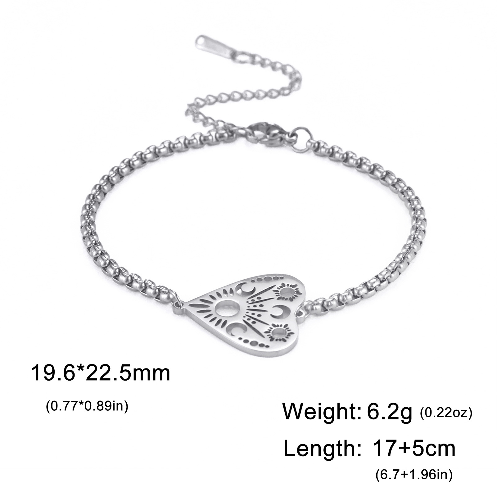 1:Steel Color Box Chain Bracelet