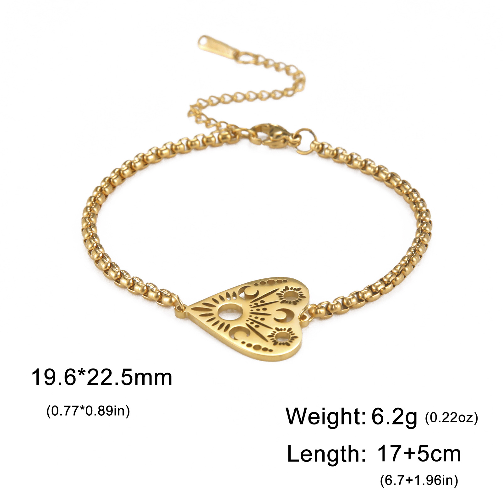 Gold Box Chain Bracelet