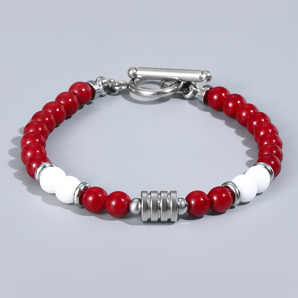 6:Red beads   porcelain white