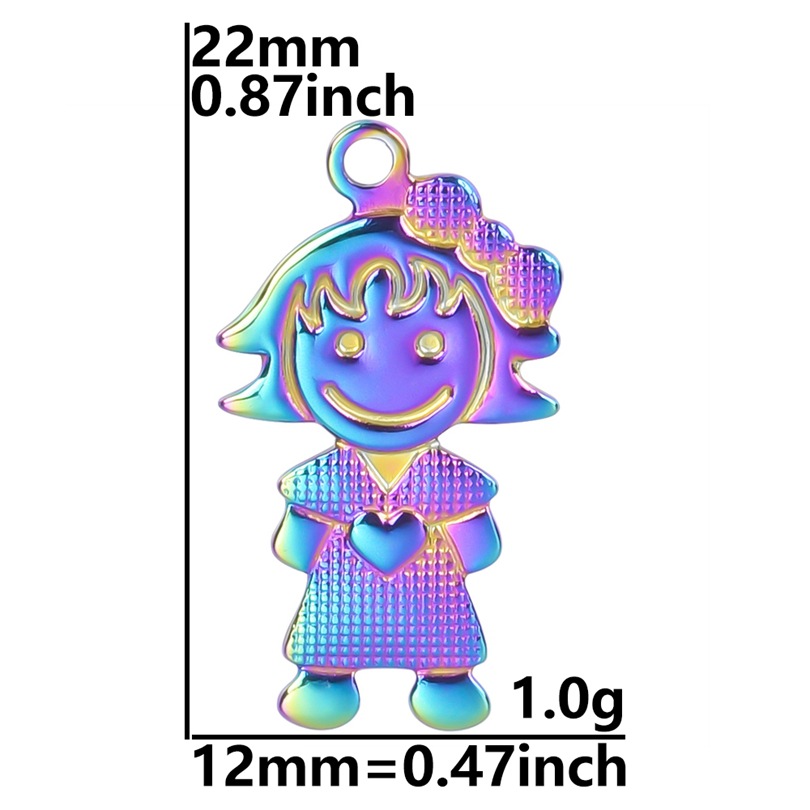 7 color girl pendant