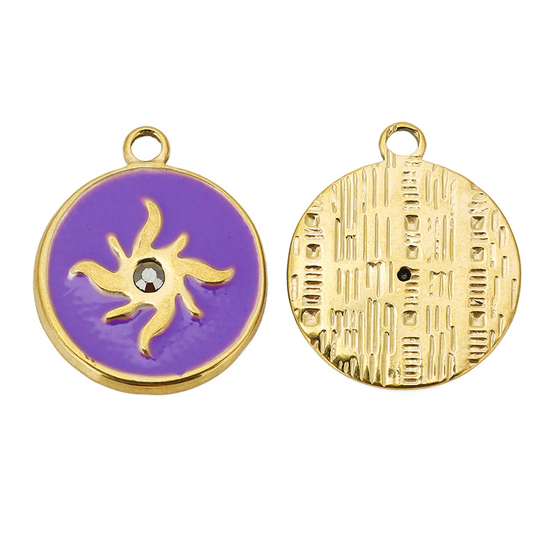 Sun with Diamond Pendant - Purple