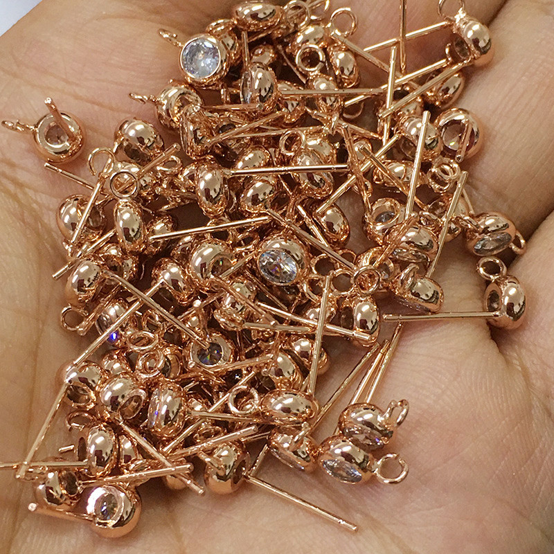 3:Rose Gold 3mm zircon