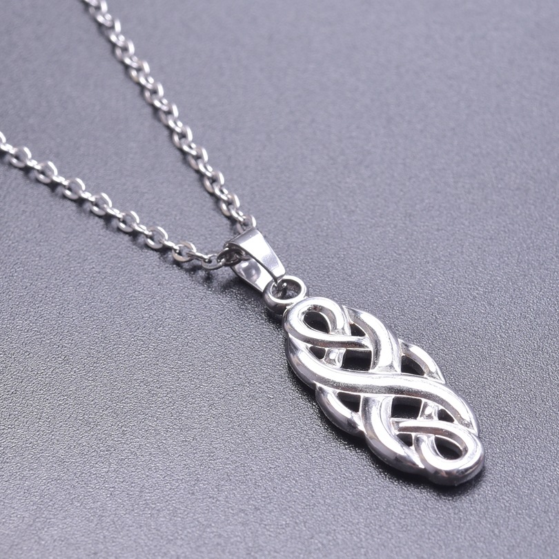 steel color necklace