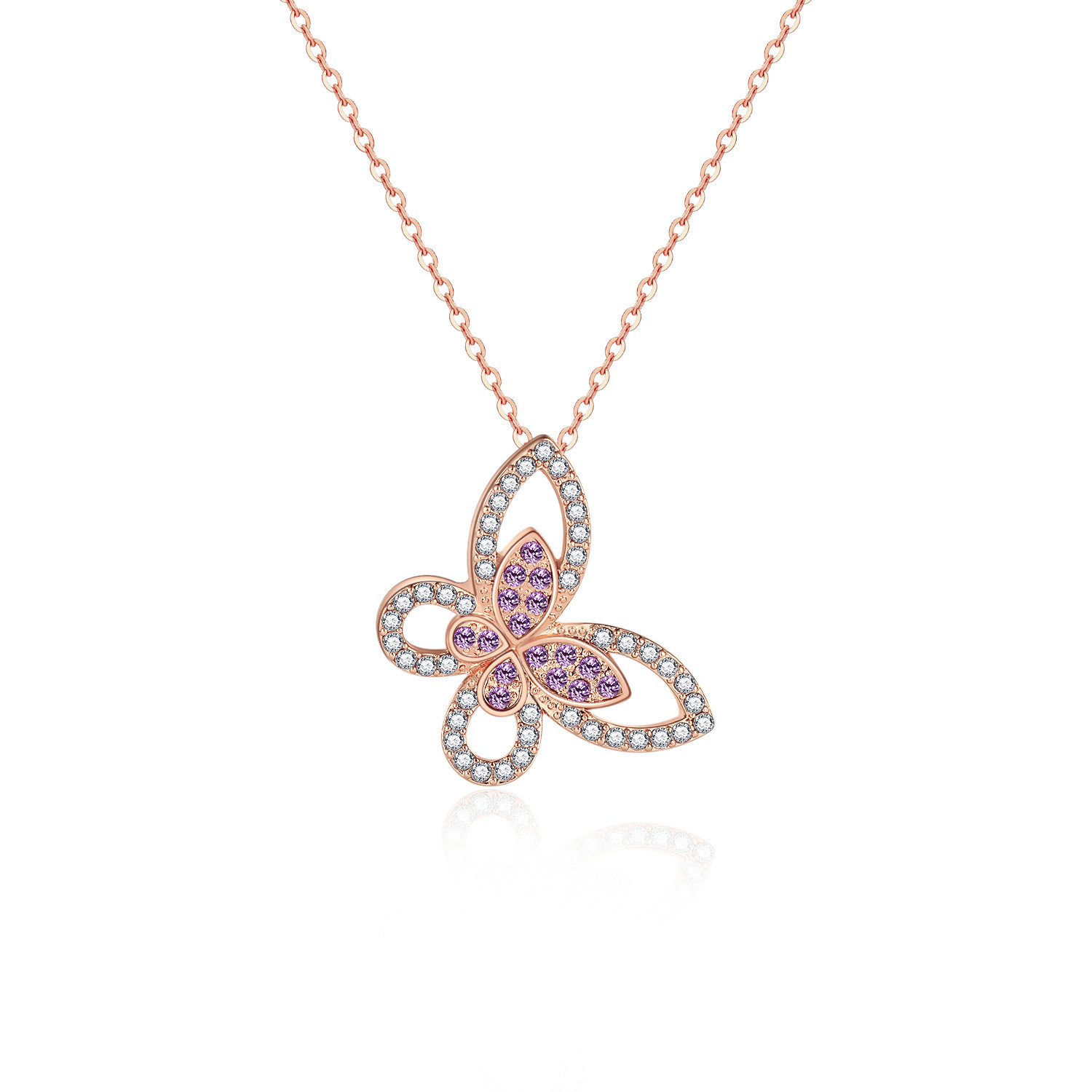 4:Rose gold purple butterfly