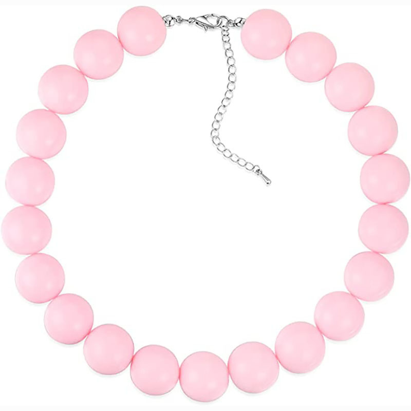 Pink necklace 1 45+5cm