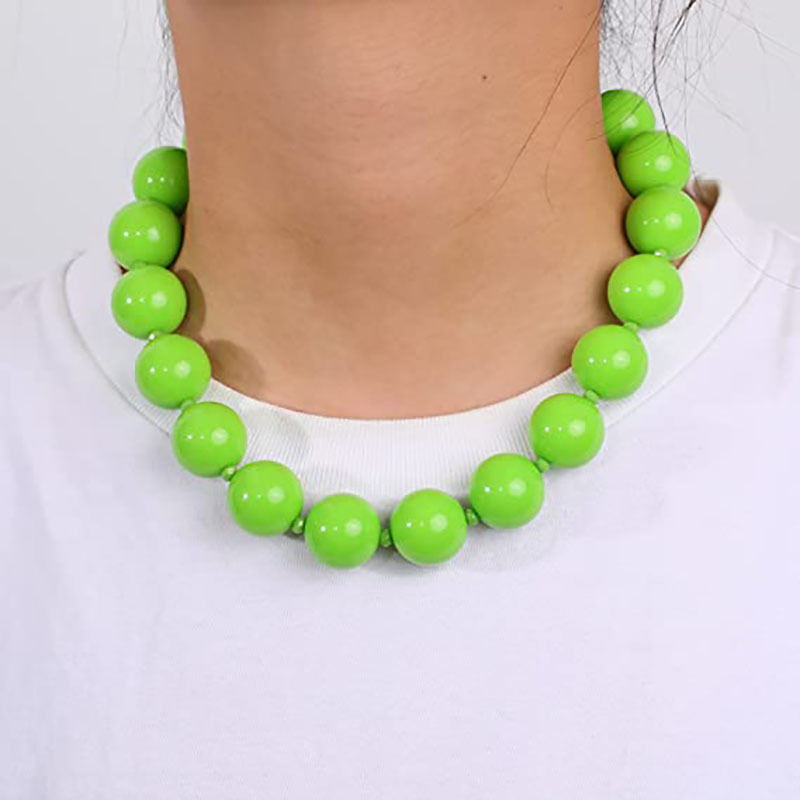 Green necklace 45+5cm