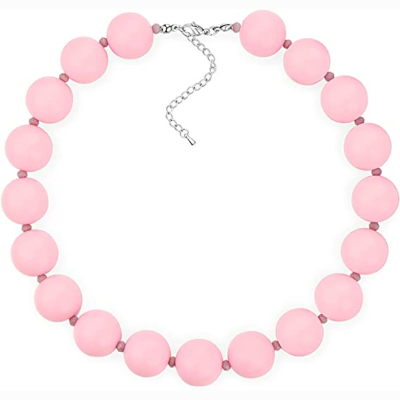 Pink necklace 2 45+5cm