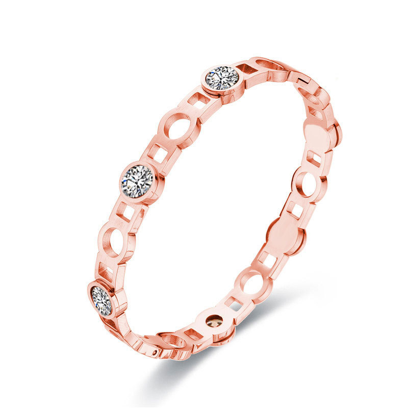 Clear rhinestone rose gold